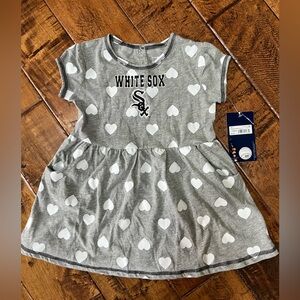 White Sox Gray Heart Dress 3T new